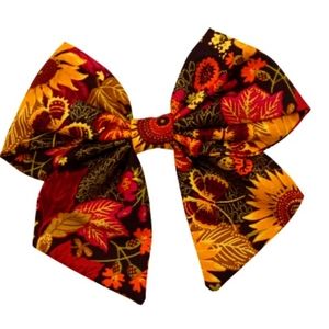 Floral Fall Hair Bow Girl Fabric Sailor Bow Toddler Clip